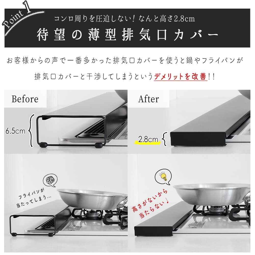 Amazon｜排気口カバー 60cm ガスコンロ カバー 3口用 コンロ